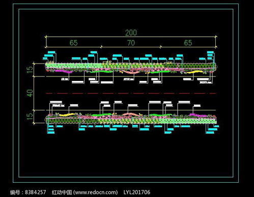 道路綠化標準段設(shè)計施工圖紙 紅動網(wǎng)